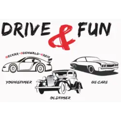 Logo „Drive & Fun“ mit stilisierten Sportwagen